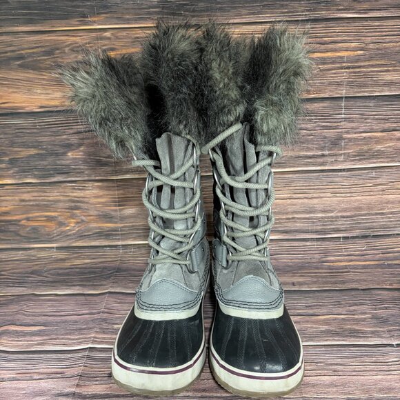 Sorel Joan of Arctic Women's Gray Fur Lined Winter Waterproof Boots - Picture 2 of 7